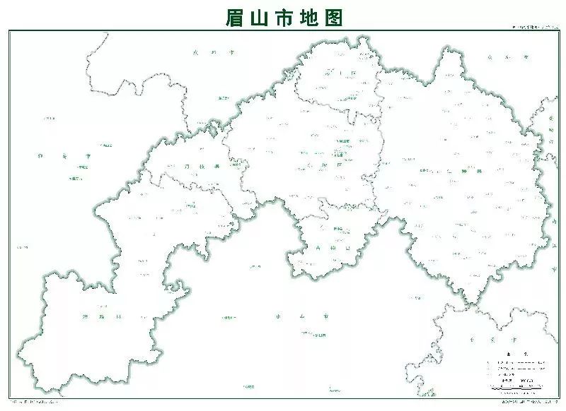 眉山市标准地图政区简图(2016年5月四川省测绘地理信息局制)