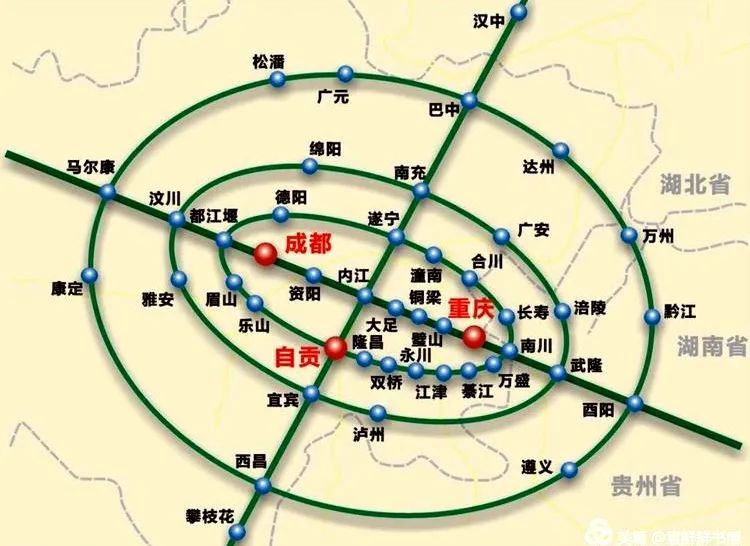 隆昌位於成渝兩市之間(圖片來自網絡)