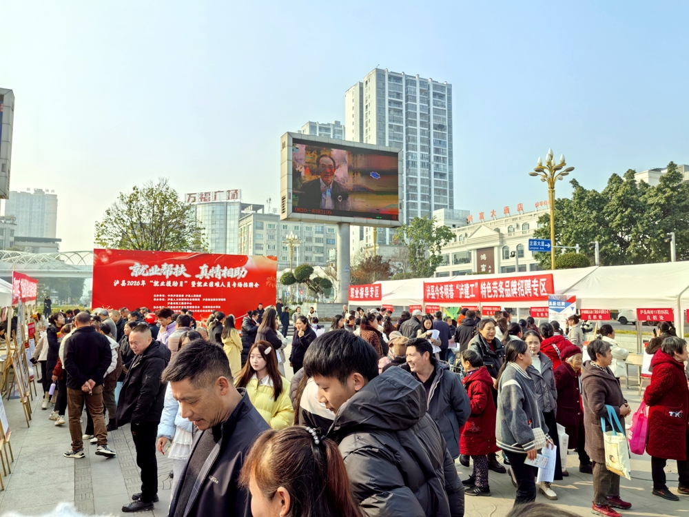 泸县启动2026年“就业援助月”专场招聘活动1